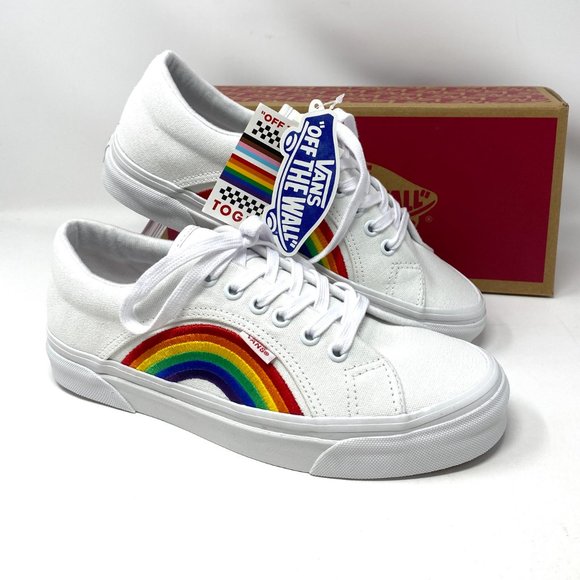 Vans Mens Sneakers LAMPIN 86 DX LGBTQIA White Canvas Rainbow Size VN0A54FC4GQ - Picture 9 of 11
